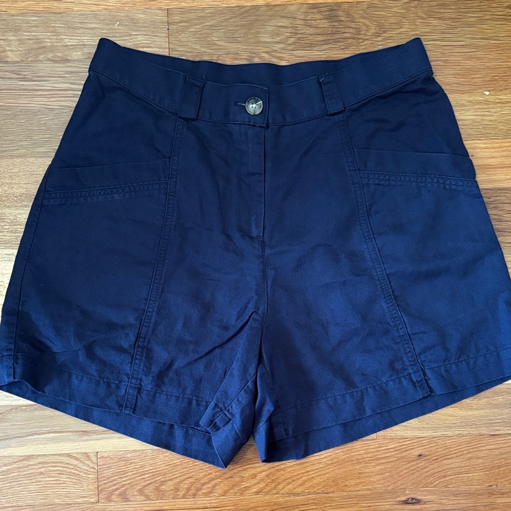 Amour Vert Navy High-Waist Pocket Shorts